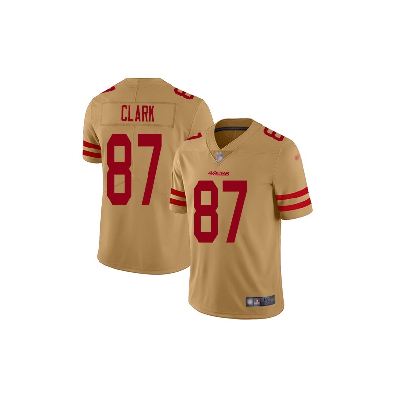 Men San Francisco 49ers 87 Clark Nike Gold Inverted Legend NFL Jersey